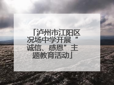 泸州市江阳区况场中学开展“诚信、感恩”主题教育活动