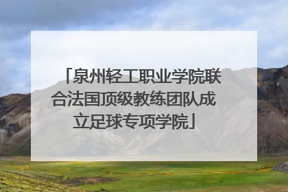 泉州轻工职业学院联合法国顶级教练团队成立足球专项学院