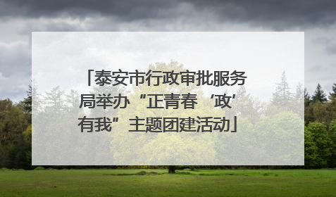 泰安市行政审批服务局举办“正青春‘政’有我”主题团建活动