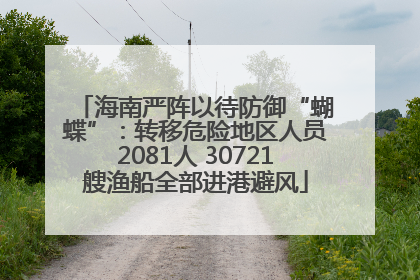 海南严阵以待防御“蝴蝶”：转移危险地区人员2081人 30721艘渔船全部进港避风