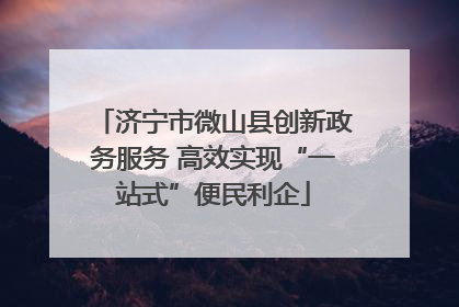济宁市微山县创新政务服务 高效实现“一站式”便民利企