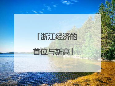 浙江经济的首位与新高