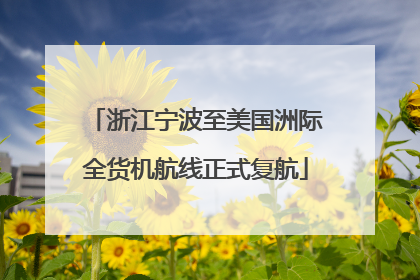 浙江宁波至美国洲际全货机航线正式复航
