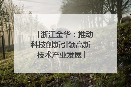 浙江金华：推动科技创新引领高新技术产业发展