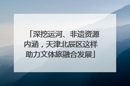 深挖运河、非遗资源内涵，天津北辰区这样助力文体旅融合发展