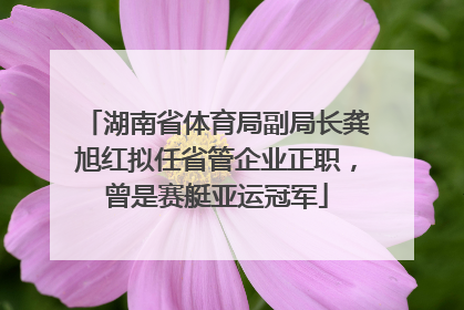 湖南省体育局副局长龚旭红拟任省管企业正职，曾是赛艇亚运冠军