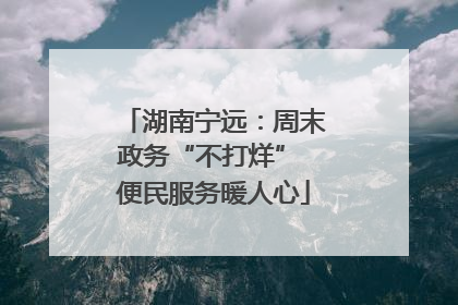 湖南宁远：周末政务“不打烊” 便民服务暖人心