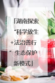 湖南探索“科学放生+法治善行”生态保护新模式