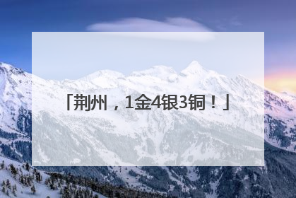 荆州，1金4银3铜！