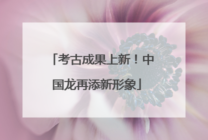 考古成果上新！中国龙再添新形象