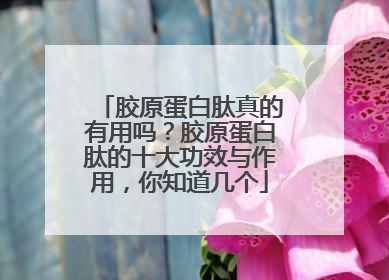 胶原蛋白肽真的有用吗？胶原蛋白肽的十大功效与作用，你知道几个