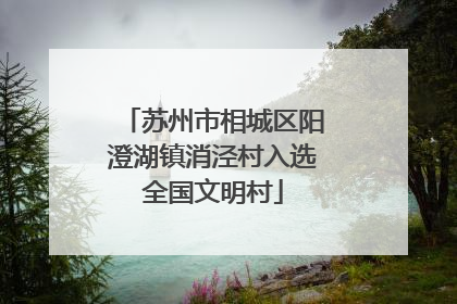 苏州市相城区阳澄湖镇消泾村入选全国文明村
