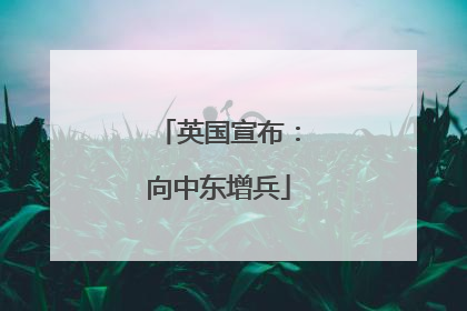 英国宣布：向中东增兵