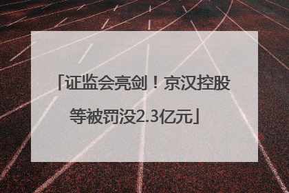 证监会亮剑！京汉控股等被罚没2.3亿元