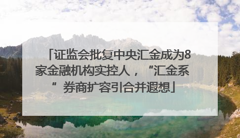 证监会批复中央汇金成为8家金融机构实控人，“汇金系”券商扩容引合并遐想