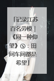 记录江苏百名劳模｜《同一种仰望》⑤：田间车间都是希望
