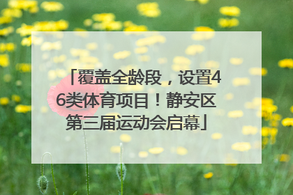覆盖全龄段，设置46类体育项目！静安区第三届运动会启幕
