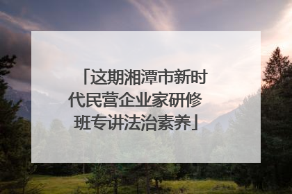 这期湘潭市新时代民营企业家研修班专讲法治素养