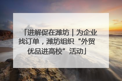 进解促在潍坊｜为企业找订单，潍坊组织“外贸优品进高校”活动