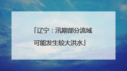辽宁：汛期部分流域可能发生较大洪水