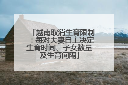 越南取消生育限制：每对夫妻自主决定生育时间、子女数量及生育间隔