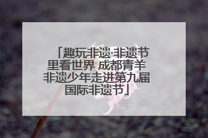 趣玩非遗·非遗节里看世界 成都青羊非遗少年走进第九届国际非遗节