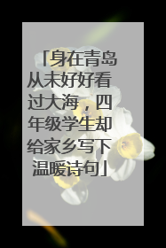 身在青岛从未好好看过大海，四年级学生却给家乡写下温暖诗句