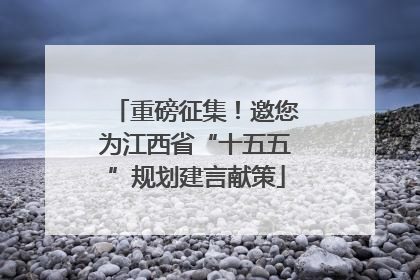 重磅征集！邀您为江西省“十五五”规划建言献策