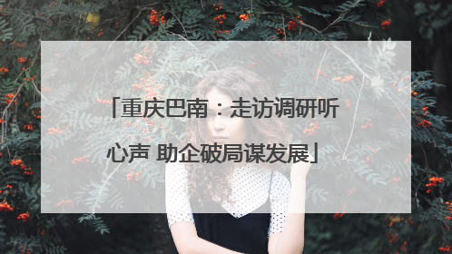 重庆巴南：走访调研听心声 助企破局谋发展