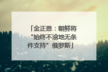 金正恩：朝鲜将“始终不渝地无条件支持”俄罗斯