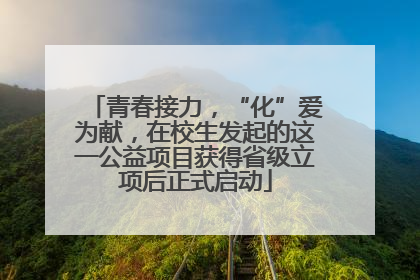 青春接力，“化”爱为献，在校生发起的这一公益项目获得省级立项后正式启动