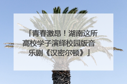 青春激昂！湖南这所高校学子演绎校园版音乐剧《汉密尔顿》