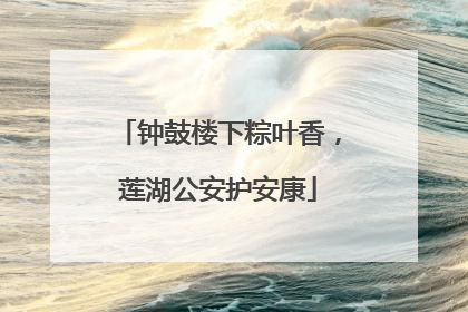 钟鼓楼下粽叶香，莲湖公安护安康