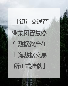 镇江交通产业集团智慧停车数据资产在上海数据交易所正式挂牌