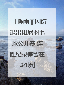 陈雨菲因伤退出印尼羽毛球公开赛 连胜纪录停留在24场