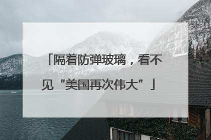 隔着防弹玻璃，看不见“美国再次伟大”