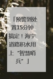预警到处置15分钟搞定！海宁道路积水用上“智慧哨兵”