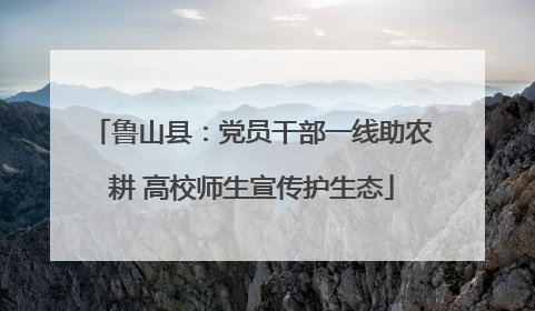 鲁山县：党员干部一线助农耕 高校师生宣传护生态