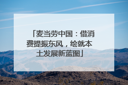 麦当劳中国：借消费提振东风，绘就本土发展新蓝图