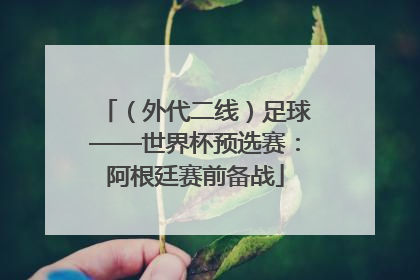 （外代二线）足球——世界杯预选赛：阿根廷赛前备战
