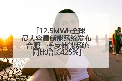 12.5MWh全球最大容量储能系统发布 合肥一季度储能系统同比增长425%