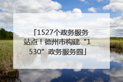 1527个政务服务站点！德州市构建“1530”政务服务圈