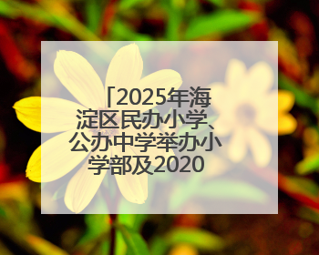2025年海淀区民办小学、公办中学举办小学部及2020年后新建小学入学报名须知