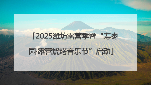 2025潍坊露营季暨“寿枣园·露营烧烤音乐节”启动
