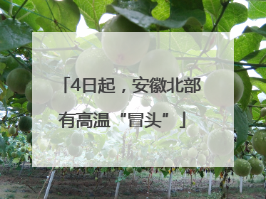 4日起，安徽北部有高温“冒头”