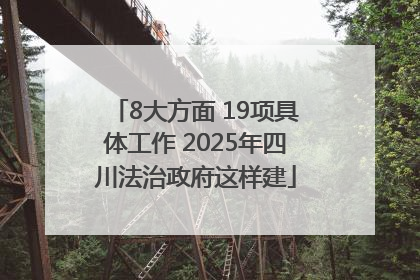 8大方面 19项具体工作 2025年四川法治政府这样建
