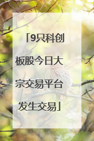 9只科创板股今日大宗交易平台发生交易